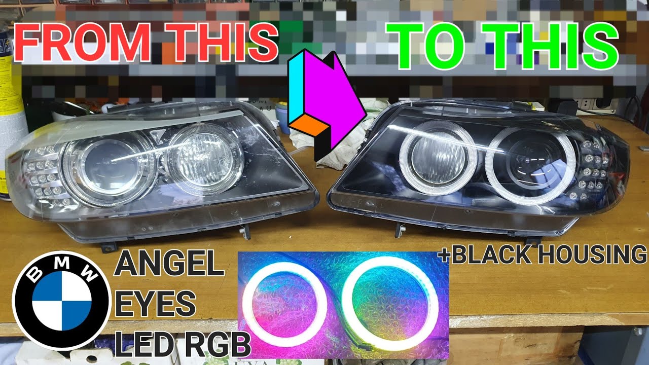 COME MONTARE ANGEL EYES LED + FARO NERO SU BMW E90