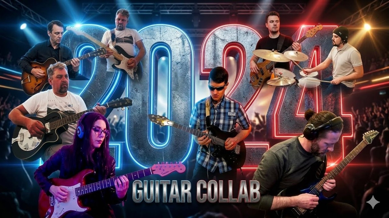 Rock music jam 2024 (across the distance). Guitar collab
