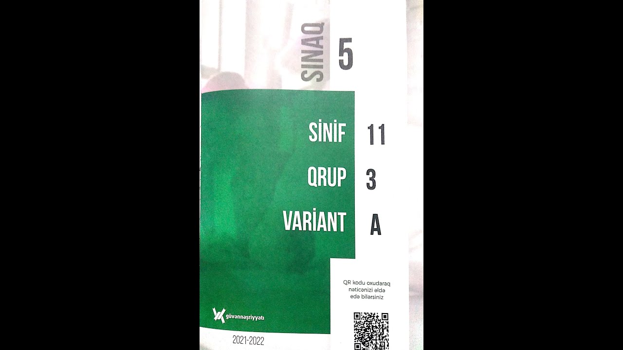16.01.2022. Güvən sınaq 5. XI sinif III və II qruplar. #Tarix