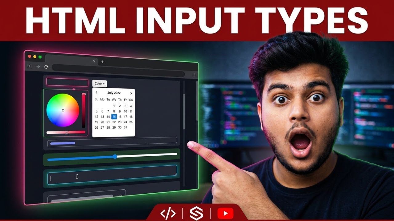 All HTML Input Types Explained | Complete HTML Form Tutorial | Live Coding