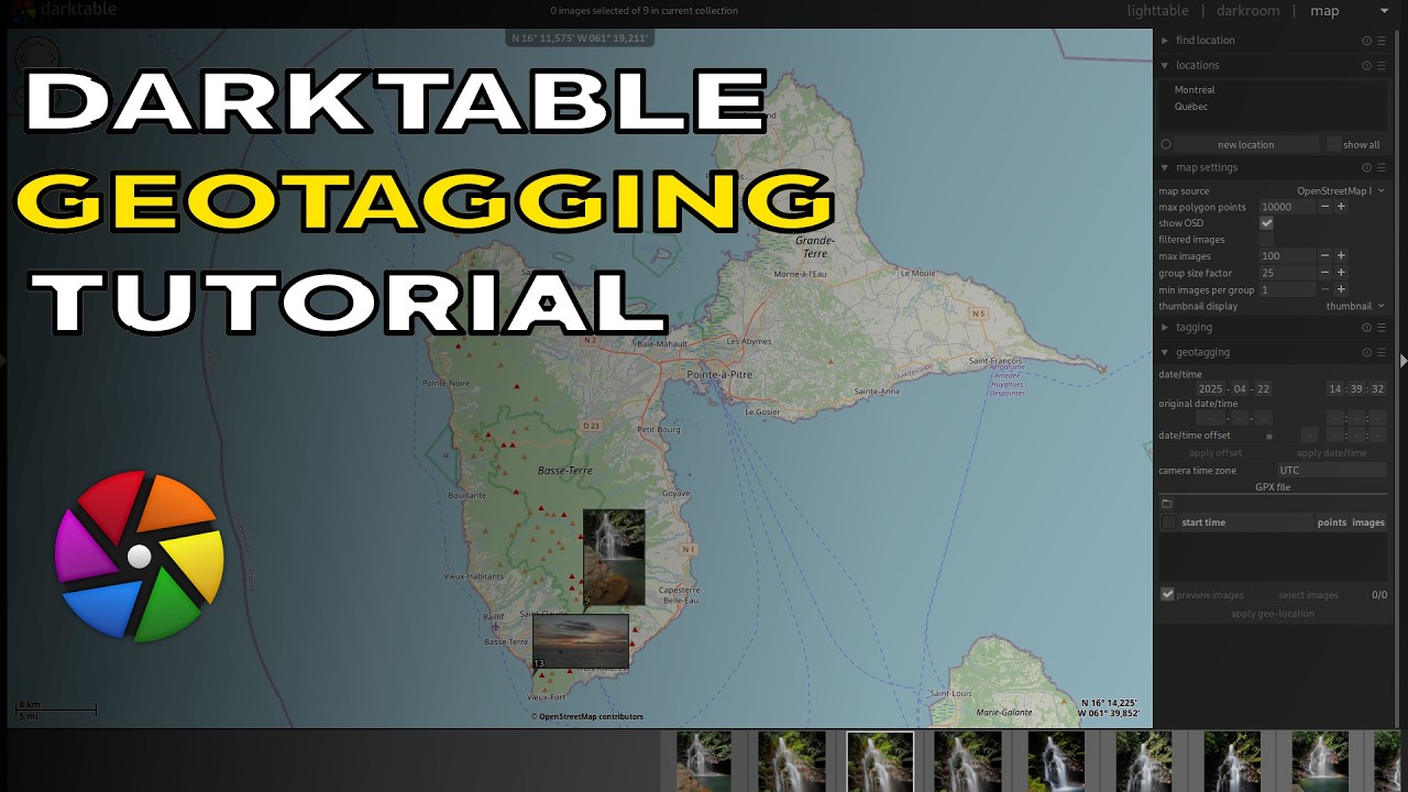 Геотегирование с помощью Darktable