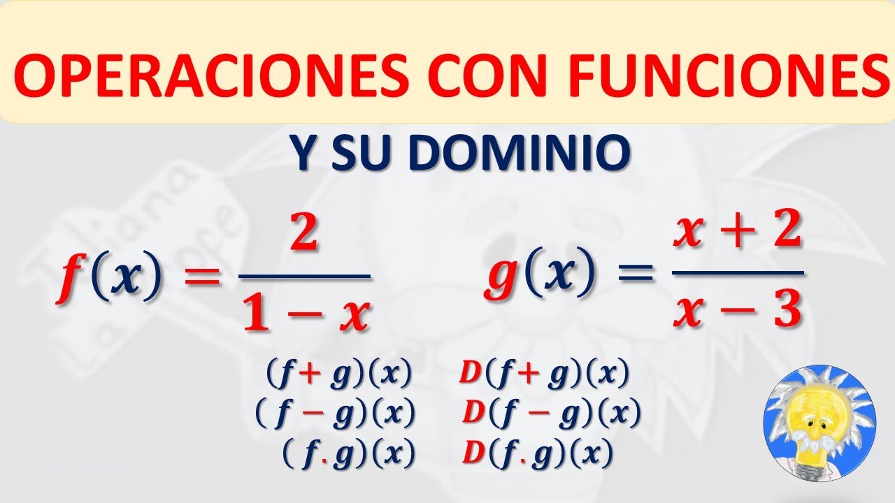 📌 Operaciones con funciones y su Dominio | suma, resta, multiplicación y división entre funciones
