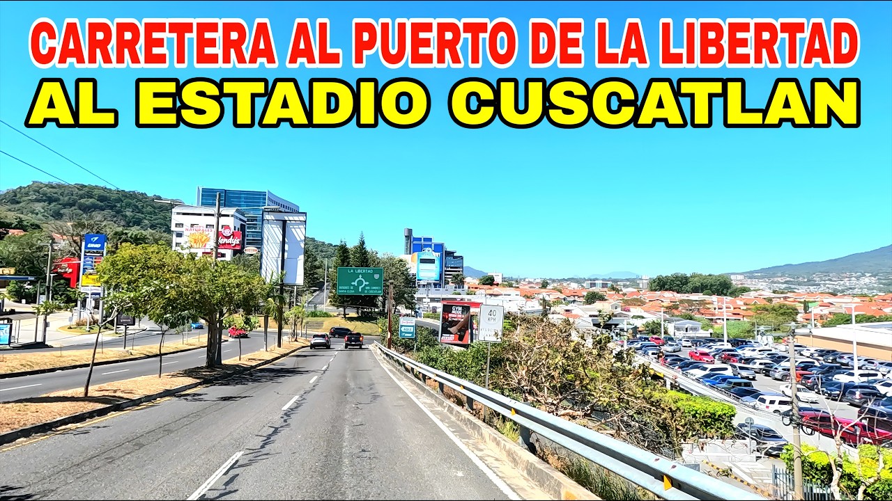 RECORRIDO DE CALLE AL PUERTO DE LA LIBERTAD AL ESTADIO CUSCATLAN. #elsalvador