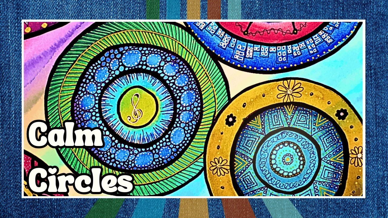 Calm Vibrations in Color – Mandala with Watercolor Markers, Gold & Silver Details | Relax & Create
