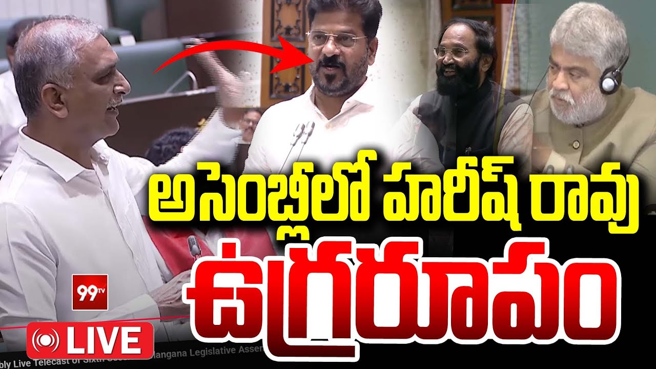 LIVE - అసెంబ్లీలో హరీష్ రావు ఉగ్రరూపం | Harish Rao FIRE | Telangana Assembly | 99TV