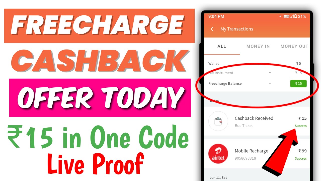 Get Rs. 15 in Freecharge Using only Promo Code || freecharge cashback offer today