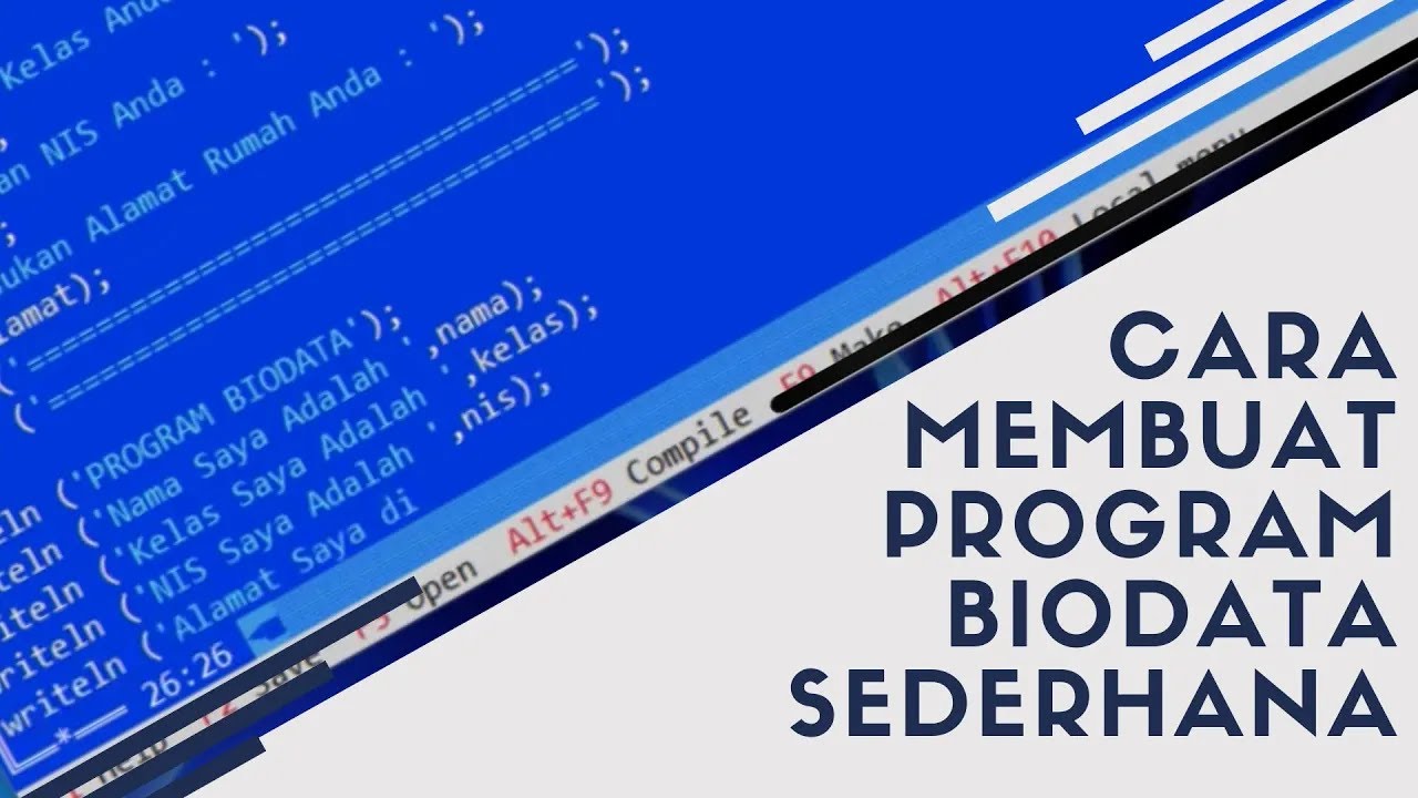 Cara membuat Program Biodata Sederhana di Free Pascal
