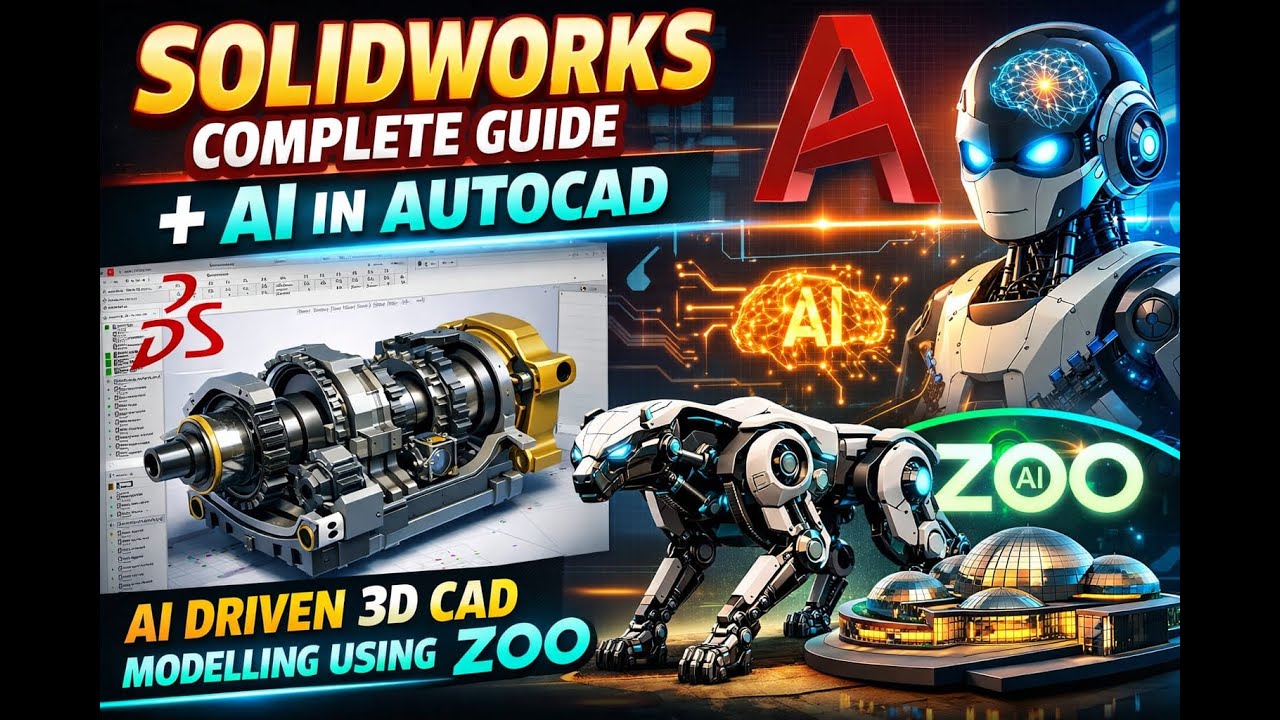 SolidWorks Complete Guide Plus AI in AutoCAD for Engineers and AI DRIVEN 3D CAD Modelling Using ZOO