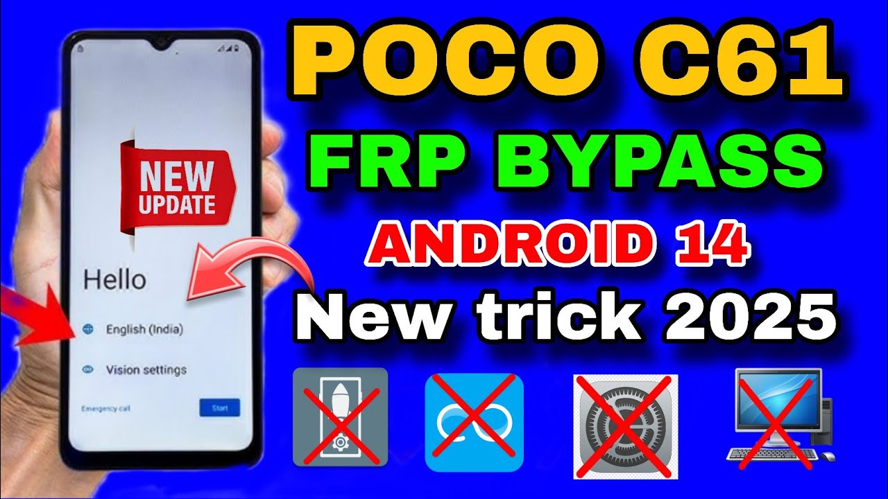 POCO C61 FRP BYPASS | POCO C61/REDMI A3 GOOGLE ACCOUNT REMOVE | Android 14 | Without Pc ,Latest 2025