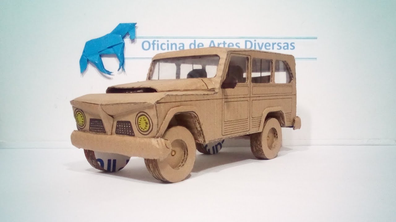 como fazer uma miniatura rural wilys de papelão