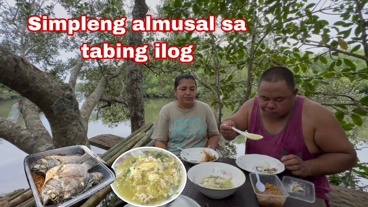 Simpleng Almusal sa tabing ilog + gumawa si bossing ng patungan ng pugad ng manok
