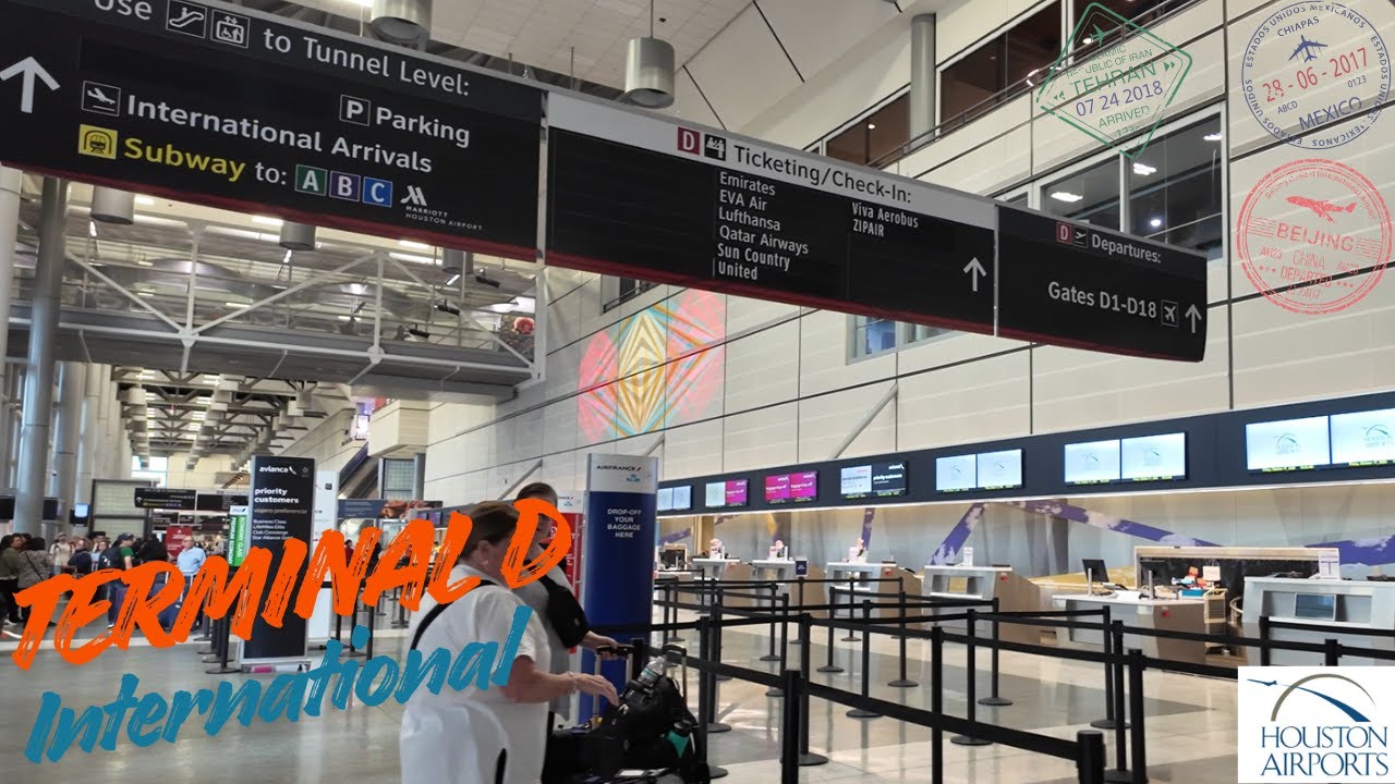 Houston IAH Int'l Airport Terminal D, Full Walking Tour