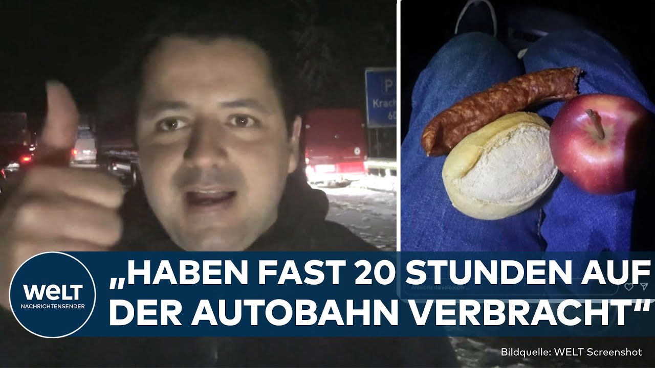 STILLSTAND AUF DER A5: WELT-Reporter steckt 18 Stunden im Stau – Schnee sorgt für Verkehrschaos