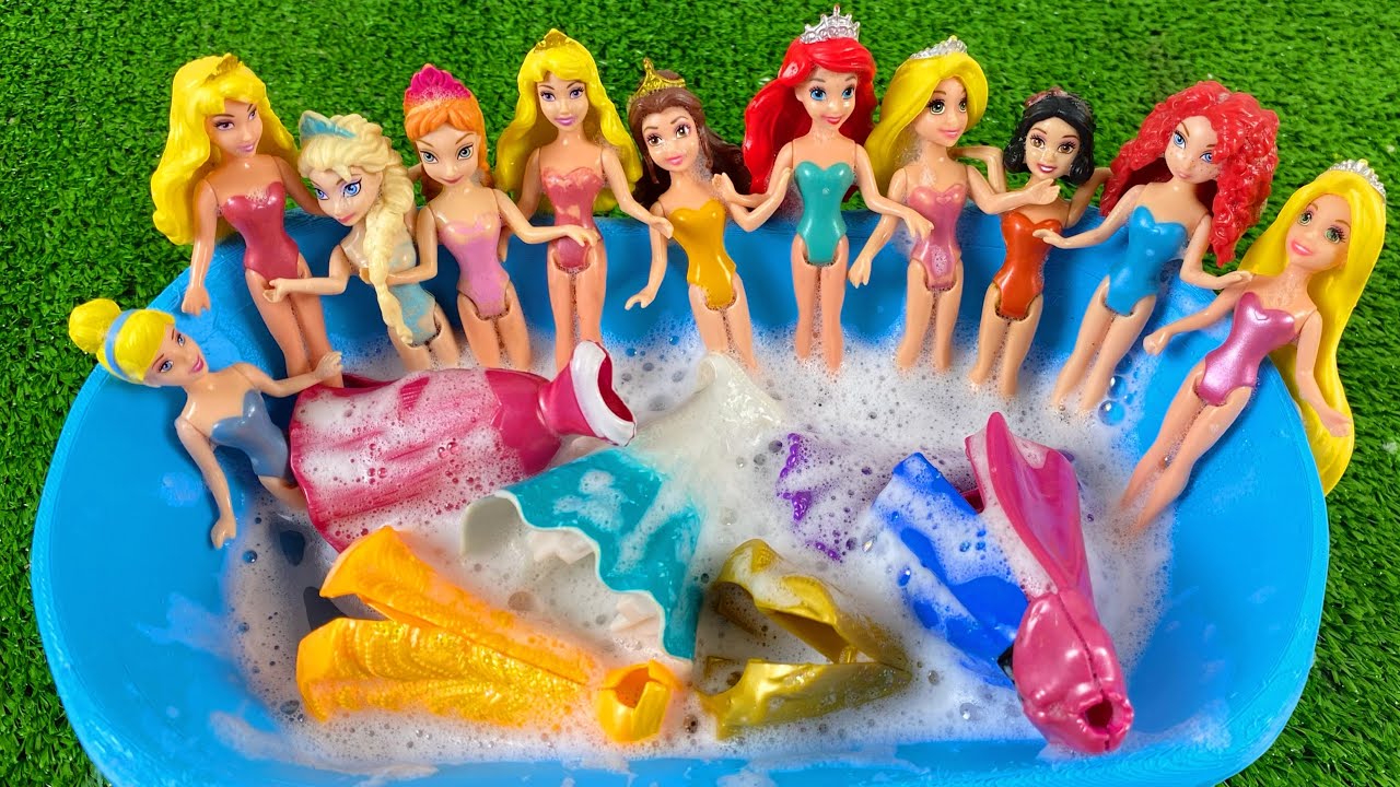 Satisfying ASMR Cleaning! Help Elsa, Anna & Ariel Get Clean Again