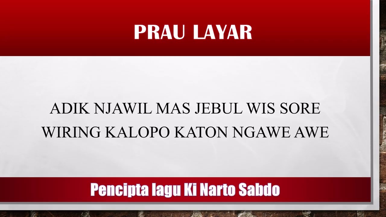 Instrument musik Prau Layar ( Lagu daerah Jawa Tengah )