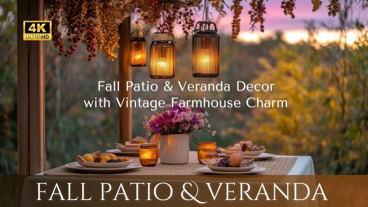 Fall Patio & Veranda Decor Ideas: Cozy Fall Outdoor Spaces with Vintage Farmhouse Charm