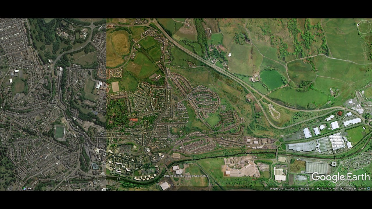 Merthyr Tydfil: 1945 - 1999 - 2018 | Aerial View