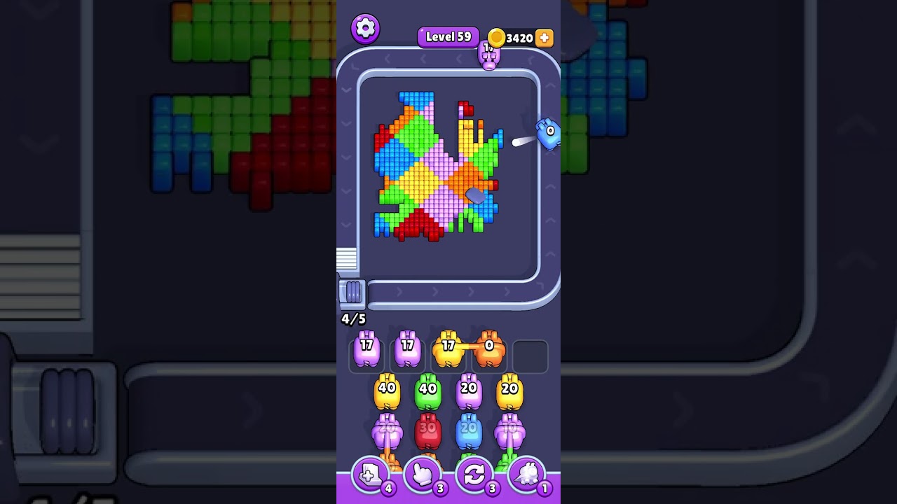 Pixel Flow Level 59 Solution #pixelflowpuzzlegame #pixelflow #pixelflowgame #level59
