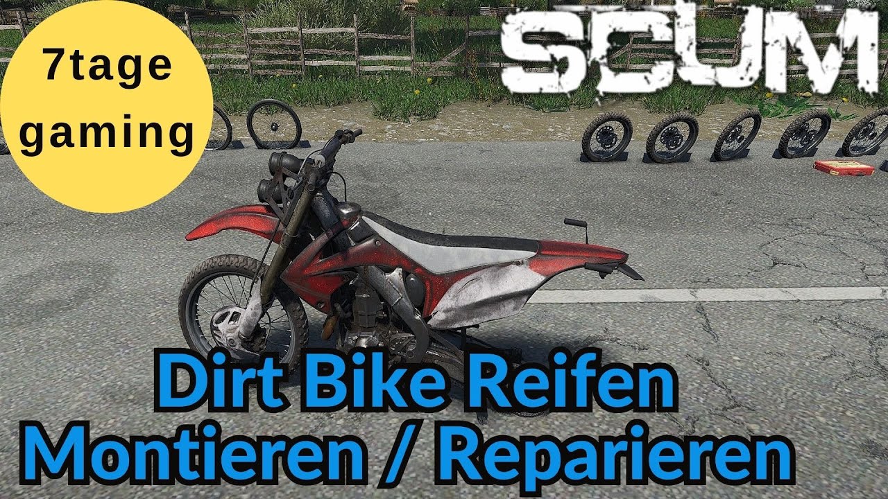 SCUM 0.85 🏹 37: GUIDE: Dirt Bike Reifen richtig Montieren oder Reparieren.