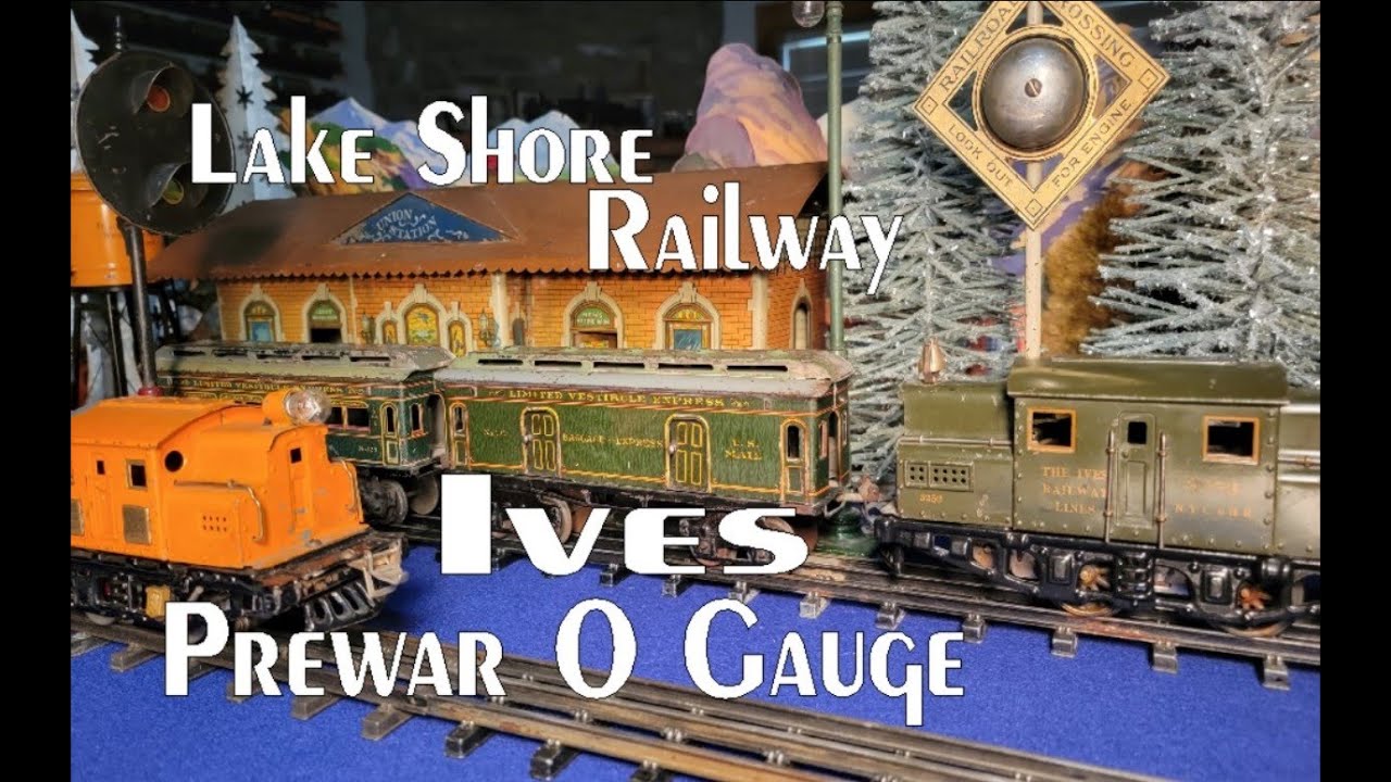 Ives & Lionel Ives Prewar O Gauge Trains on Lionel T-Rail Lake Shore Railway Layout No 144