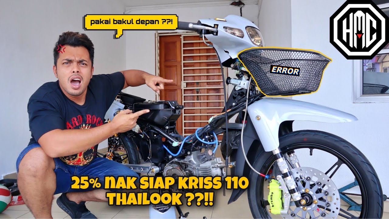 25% lagi nak SIAP KRISS 110 PADU | pakai BAKUL depan ??! | Project KRISS 110 Ep 11