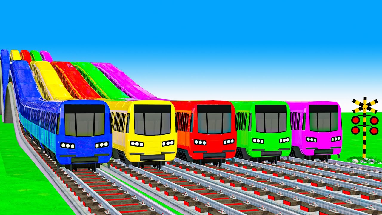 【踏切アニメ】あぶない電車 TRAIN Climping Pynamid | Railroad Crossing Animation #training