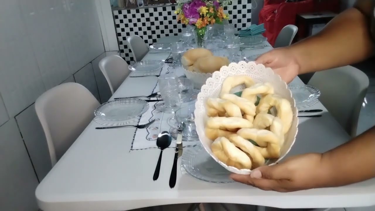 Mesa posta de lanche da tarde
