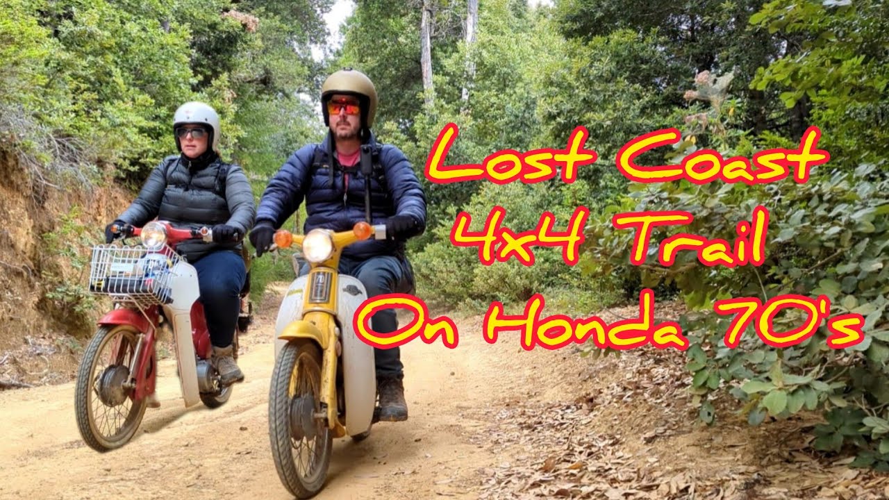 Тропа Lost Coast 4x4 на Honda C70 Cubs. Северная Калифорния, пляж Юсал.