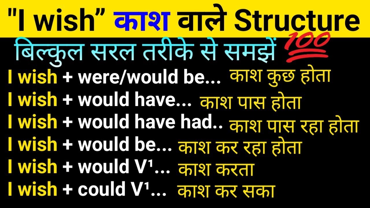काश वाले वाक्य “ I wish I were ” Conditional sentence| Imaginary sentence|English speaking structure