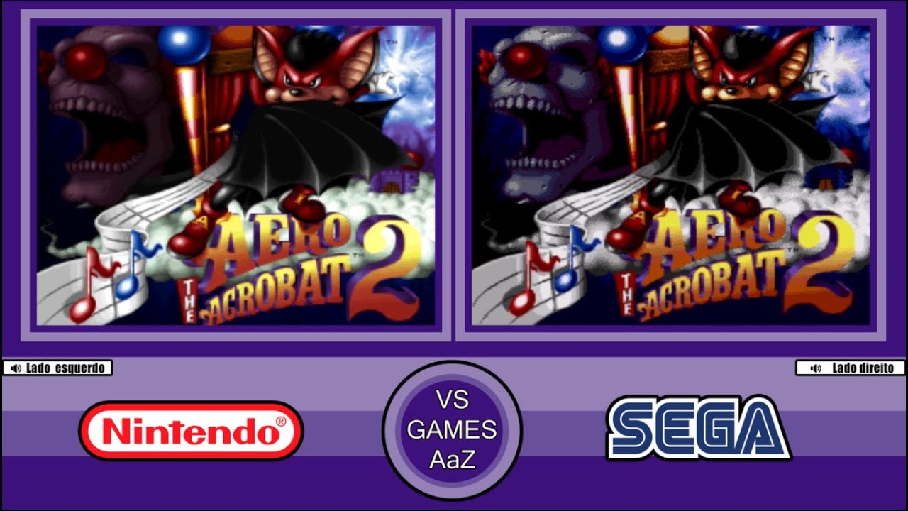 Aero the Acrobat 2 (Super Nintendo VS Sega Genesis)side by side comparison