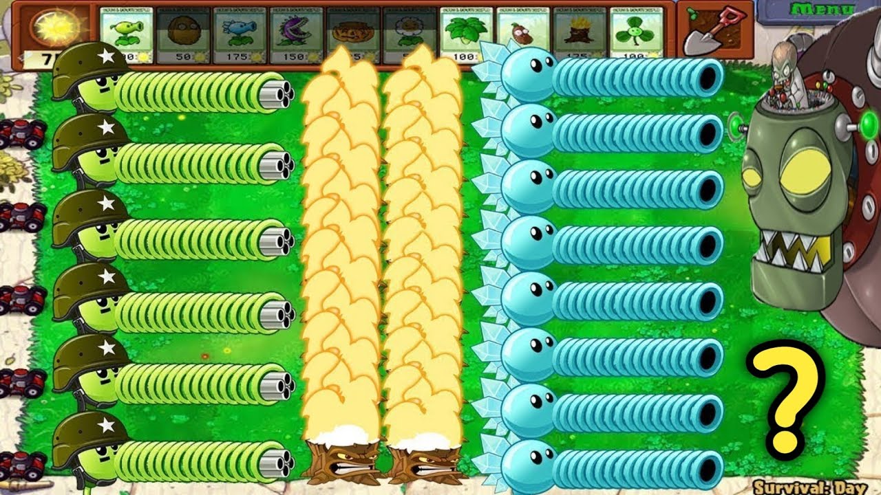 1 Dr. Zomboss vs Gatling Pea and Snow Pea Challenge Plants vs Zombies