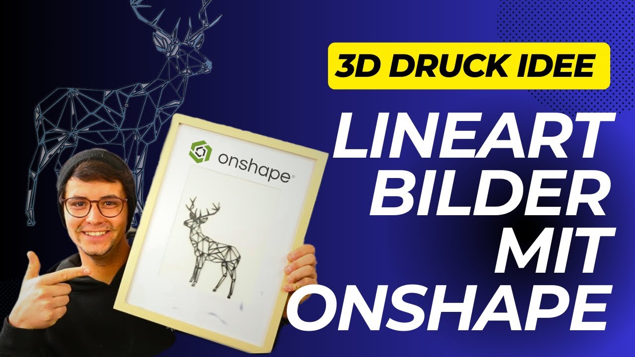 Kunstvolle 3D-Lineart: Gestaltung eines Hirsch-LineArt-Bildes mit Onshape
