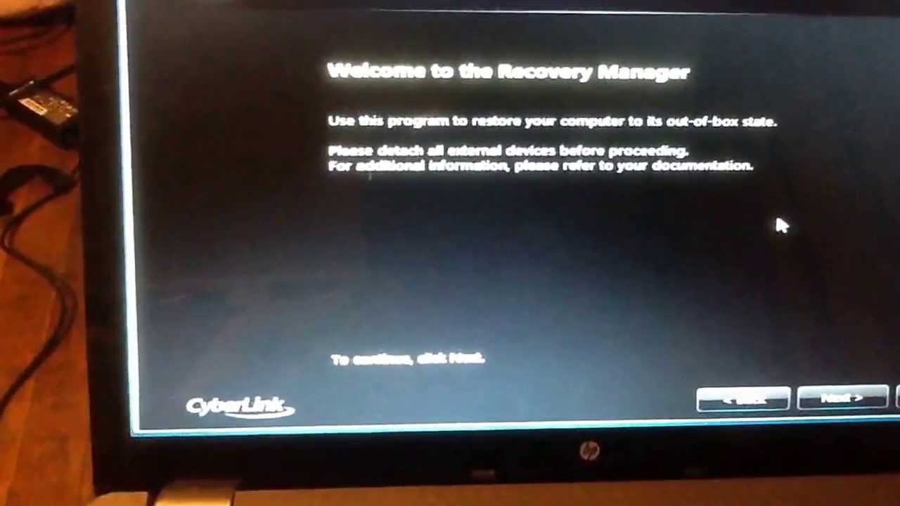 How to restore HP G62 laptop to factory settings