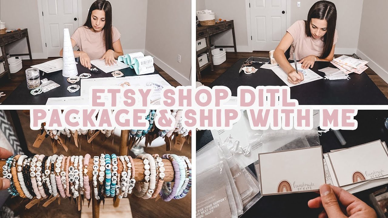 BUSY ETSY SHOP SALE DAY IN THE LIFE | PACKAGE ORDERS & SHIP WITH ME!!
