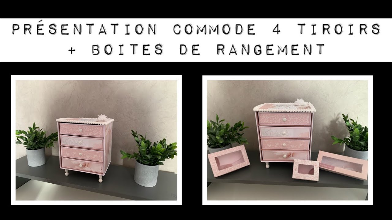PRÉSENTATION SCRAP Commode 4 tiroirs + boîtes de rangement 🌸