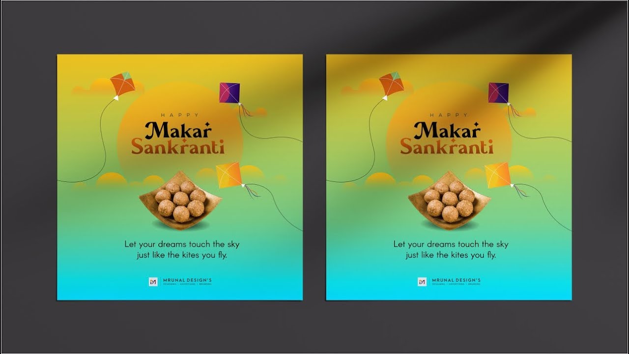 Makar Sankranti Festival Poster Design | मकर संक्रांत | Uttarayan Festival | Kite Festival Banner