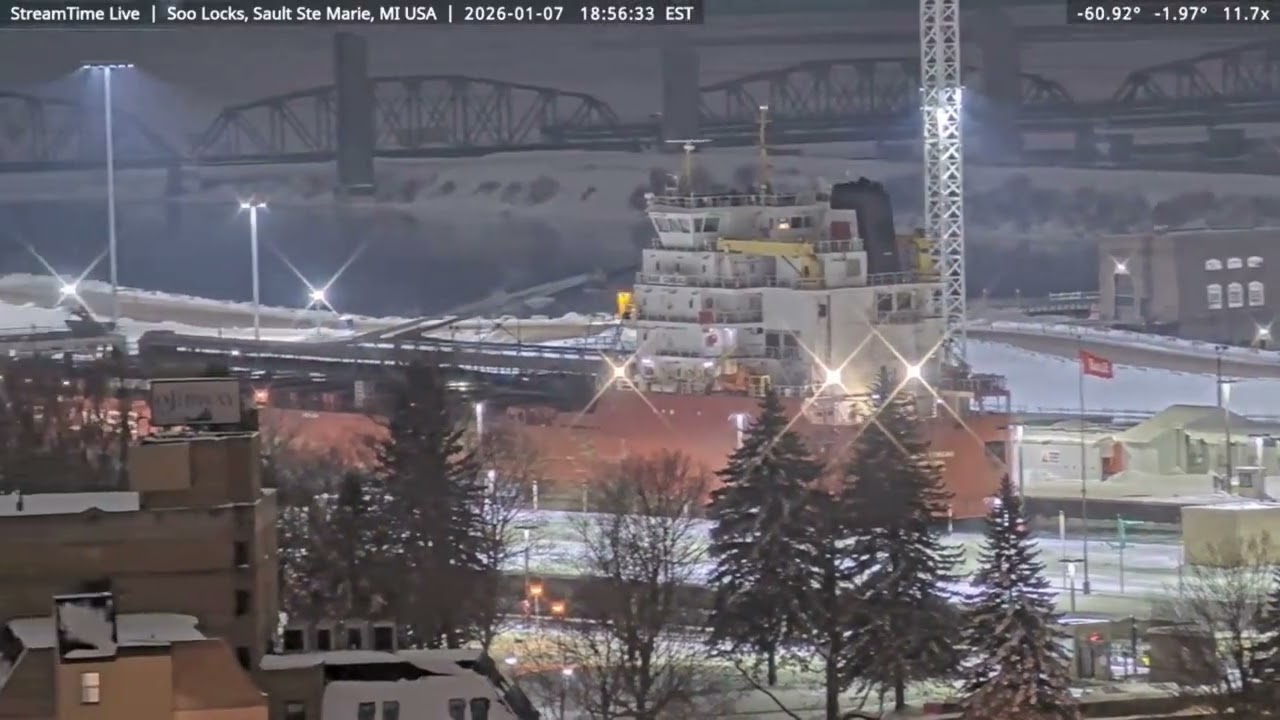 Baie Comeau passing through the Soo locks UB for Thunder Bay on Jan 7th, 2026