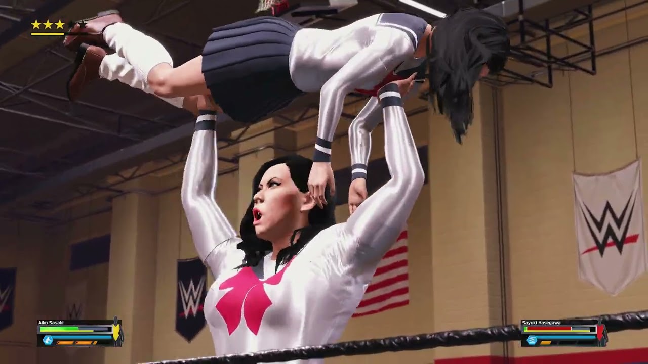 Aiko Sasaki VS Sayuki Hasegawa 4 | WRESTLING HIGH | WWE 2K25 | Japanese School Girls Wrestling