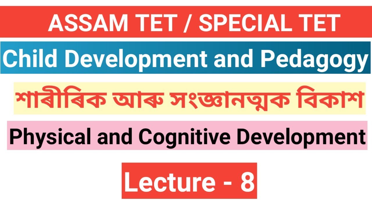 L - 8 || শাৰীৰিক আৰু সংজ্ঞানত্মক বিকাশ ( Physical and cognitive development ) || CDP ATET, STET