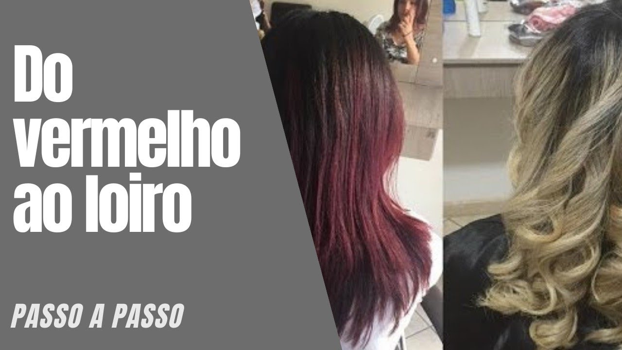 MECHAS EM CABELO COM TINTA VERMELHA| CABELO COM PROGRESSIVA