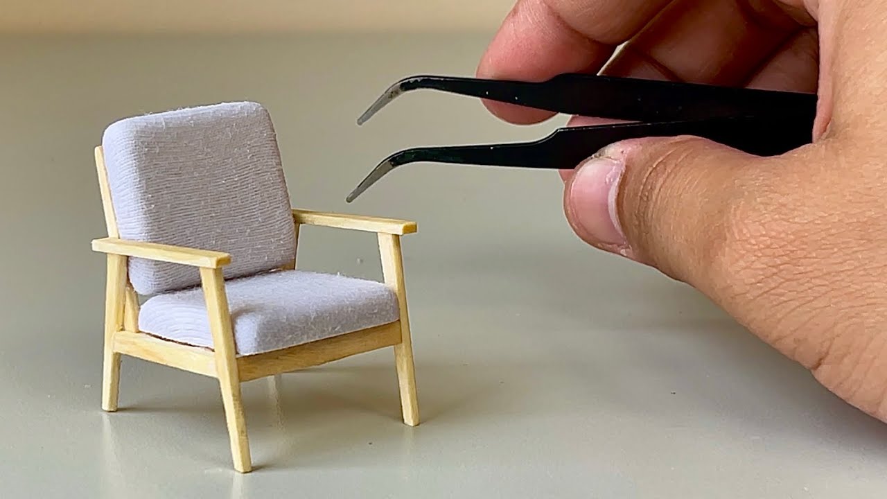 How to Build a Realistic Wooden Framed Sofa : Step-by-step Tutorial | Miniature ASMR Build!