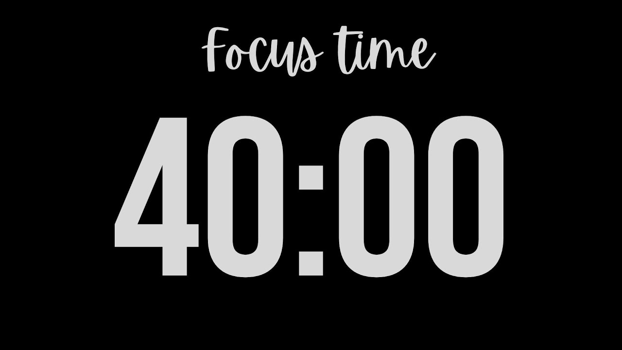 Đồng Hồ Đếm Ngược 40 Phút 🧡 Tập Trung Học & Làm Việc🧡 No Background 🧡 ASMR Tick Tick