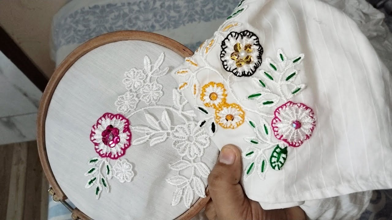 پیچ اور ایمبریودری سے بنائے خوبصورت ڈیزائین how to design kutri with patch and embroidery