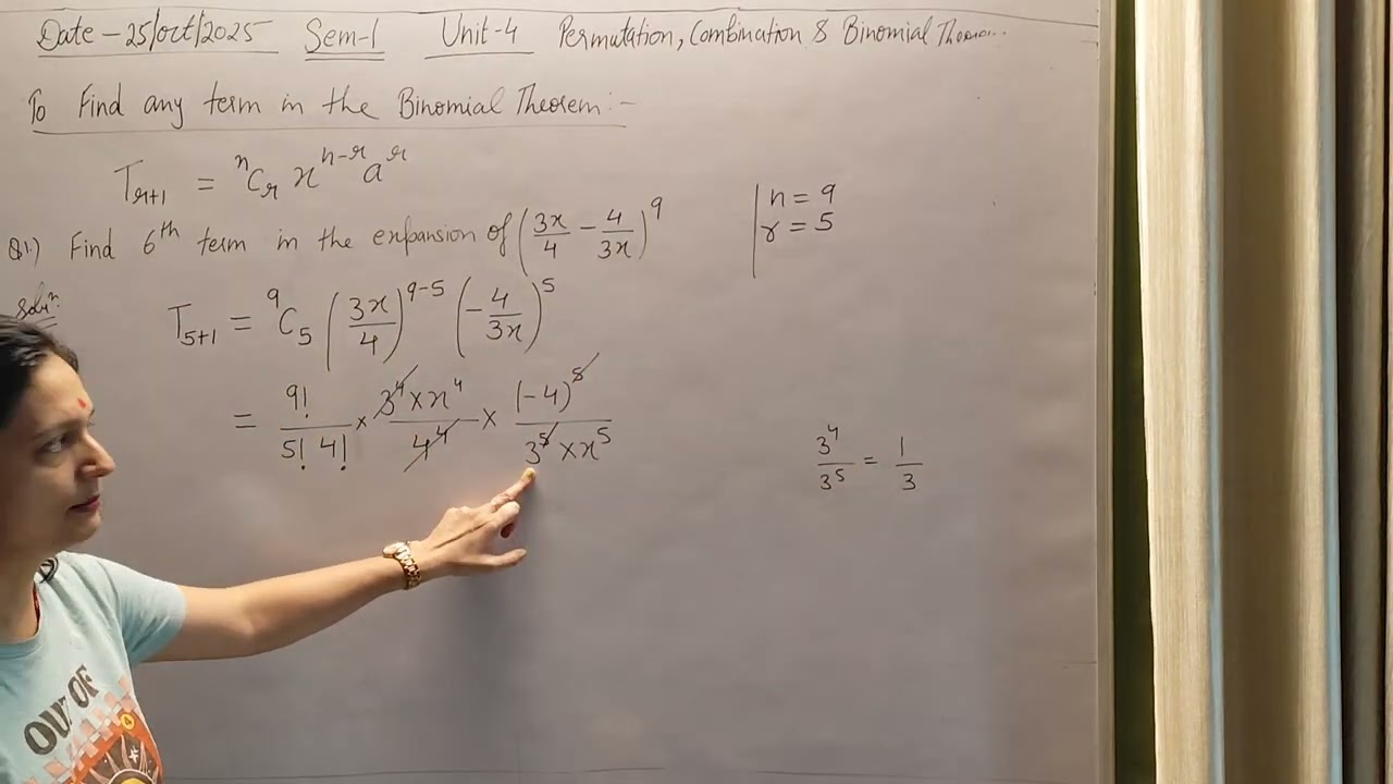 Find any term in the Binomial Theorem,part 2 polytechnic Mathematics 1 