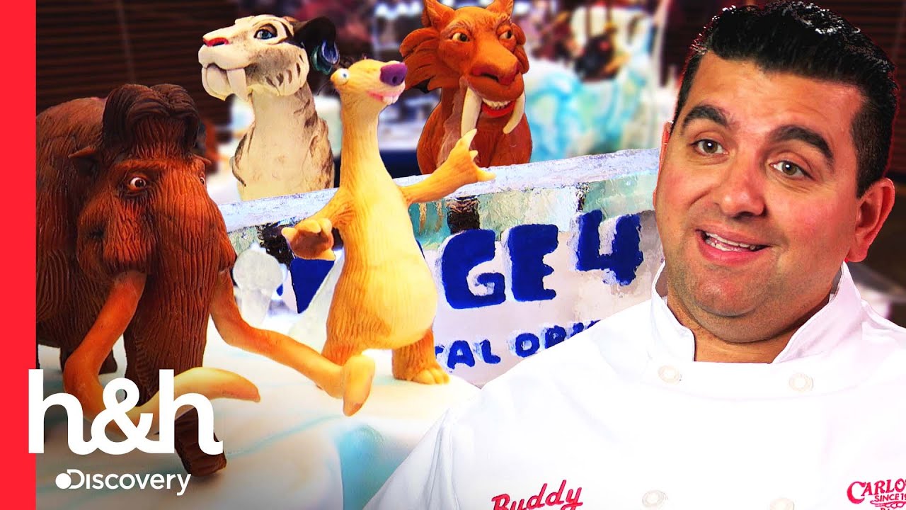 Buddy prepara um bolo para os criadores do filme 