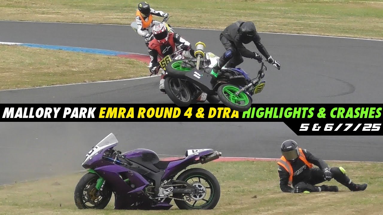 Mallory Park Crashes/Highlights, EMRA Round 4 & DTRA Flat Track, 5 - 6/7/25