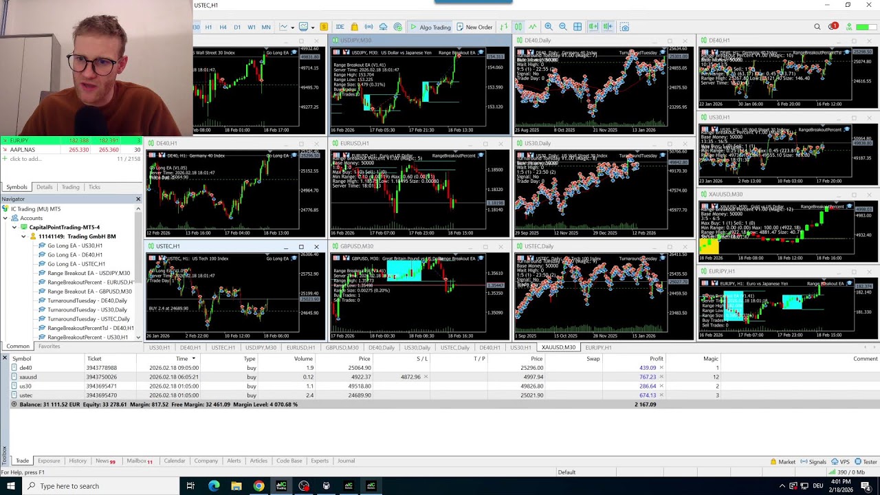 [REAL ACCOUNT] Forex & CFD Expert Advisor Livetrading + Q&A Session (XAUUSD, USDJPY, US30...)