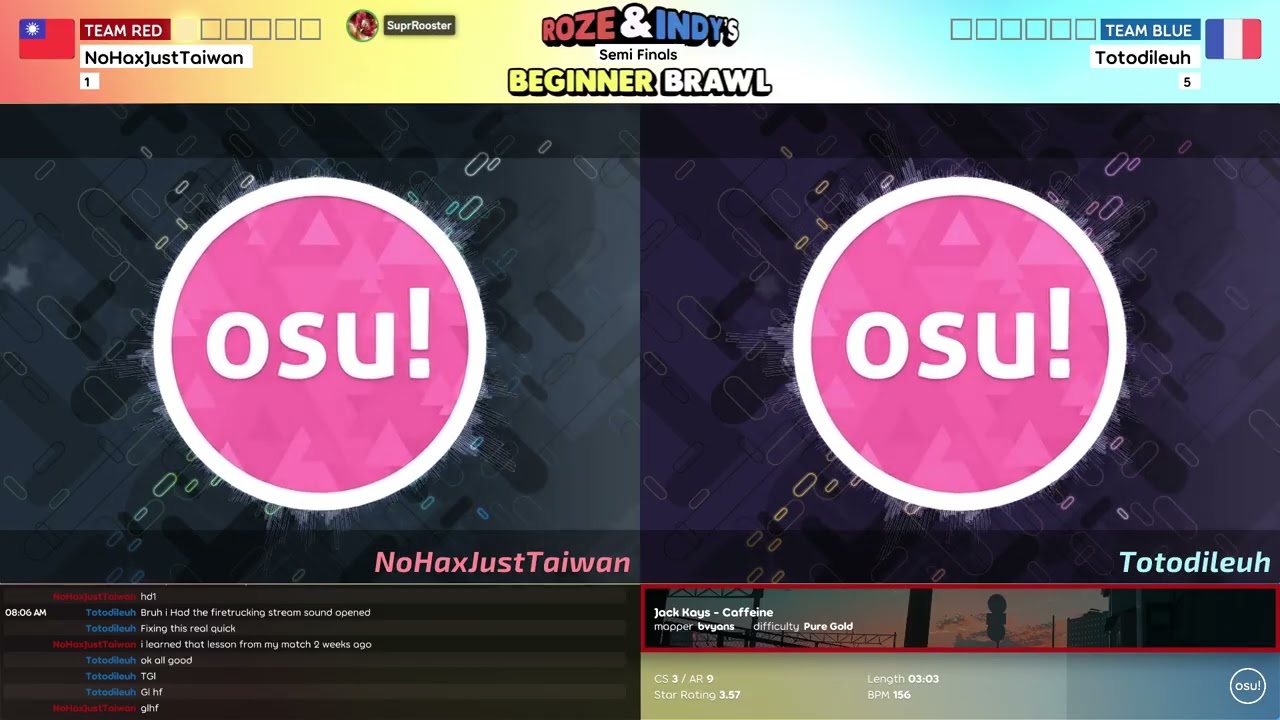 Roze & Indy's Beginner Brawl | Semifinals: NoHaxJustTaiwan vs. Totodileuh