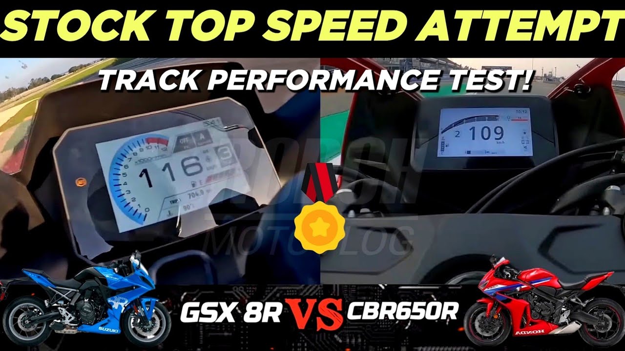 2024 All New Suzuki GSX 8R 🆚️ 2024 New Honda CBR650R | Stock Top Speed Attempt | Track 🔥