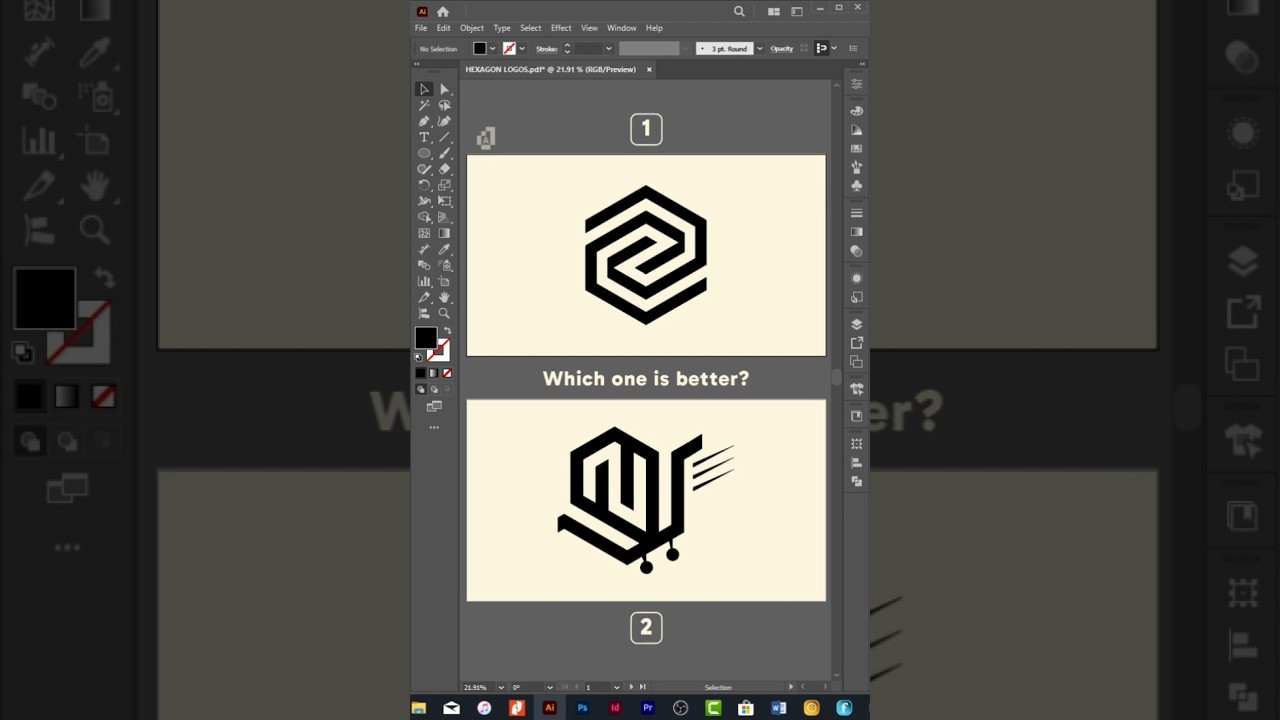 Beginner vs Pro Logo Design &mdash; Spot the Difference#logo #logodesign #logodesigntutorial #gridsystem